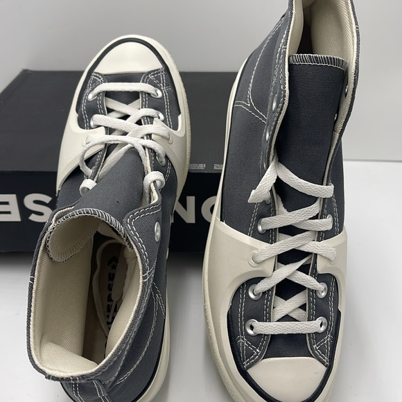 Converse Men’s A05116C CTAS CONSTRUCT HI CYBER GREY/VINTAGE WHITE/EGRET Platform - Picture 12 of 16